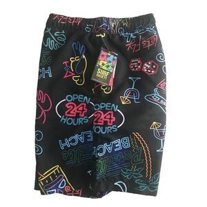 Surf Society Swimwear Trunks Shorts UV Protection -‎ Multicolor Black/Size XL